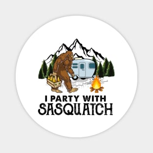 I party with sasquatch Magnet